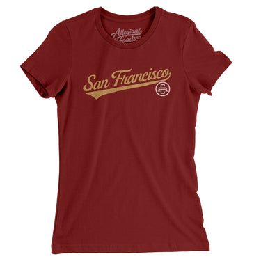 San Francisco Vintage Script Women's T-Shirt-Allegiant Goods Co. Vintage Sports Apparel