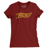 Cleveland Pennant Women's T-Shirt-Cardinal-Allegiant Goods Co. Vintage Sports Apparel