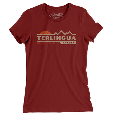 Terlingua Mountain Sunset Women's T-Shirt-Cardinal-Allegiant Goods Co. Vintage Sports Apparel