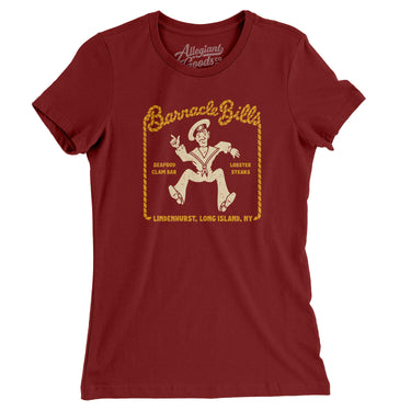 Barnacle Bills Long Island Women's T-Shirt-Cardinal-Allegiant Goods Co. Vintage Sports Apparel