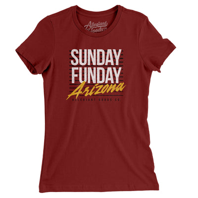 Sunday Funday Arizona Women's T-Shirt-Cardinal-Allegiant Goods Co. Vintage Sports Apparel