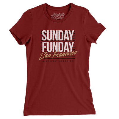 Sunday Funday San Francisco Women's T-Shirt-Cardinal-Allegiant Goods Co. Vintage Sports Apparel