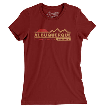 Albuquerque Mountain Sunset Women's T-Shirt-Cardinal-Allegiant Goods Co. Vintage Sports Apparel
