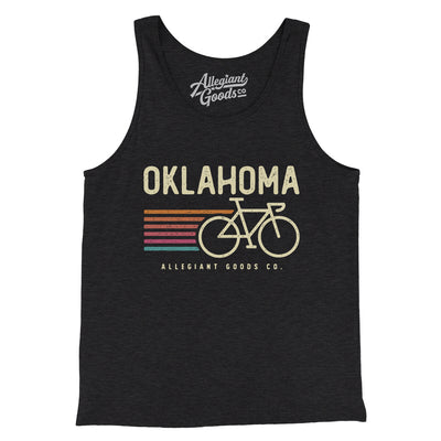 Oklahoma Cycling Men/Unisex Tank Top-Charcoal Black TriBlend-Allegiant Goods Co. Vintage Sports Apparel