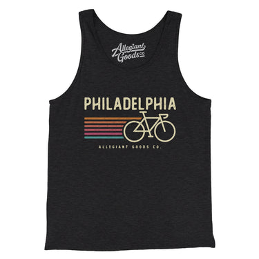 Philadelphia Cycling Men/Unisex Tank Top-Charcoal Black TriBlend-Allegiant Goods Co. Vintage Sports Apparel