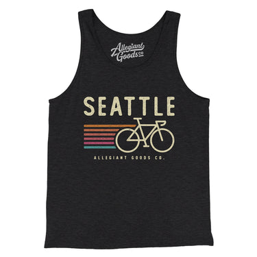 Seattle Cycling Men/Unisex Tank Top-Charcoal Black TriBlend-Allegiant Goods Co. Vintage Sports Apparel