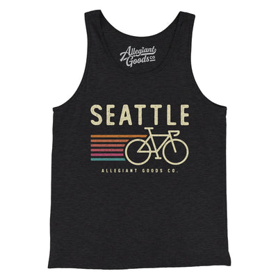 Seattle Cycling Men/Unisex Tank Top-Charcoal Black TriBlend-Allegiant Goods Co. Vintage Sports Apparel