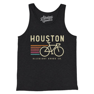 Houston Cycling Men/Unisex Tank Top-Charcoal Black TriBlend-Allegiant Goods Co. Vintage Sports Apparel