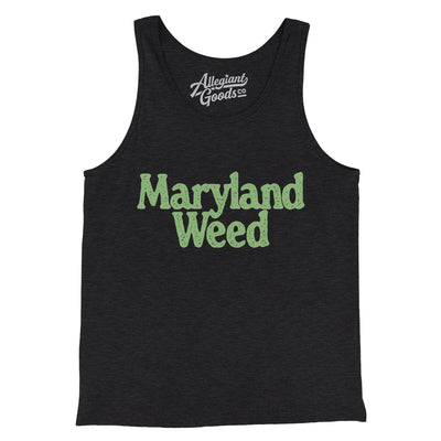 Maryland Weed Men/Unisex Tank Top-Charcoal Black TriBlend-Allegiant Goods Co. Vintage Sports Apparel