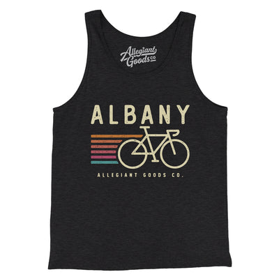 Albany Cycling Men/Unisex Tank Top-Charcoal Black TriBlend-Allegiant Goods Co. Vintage Sports Apparel