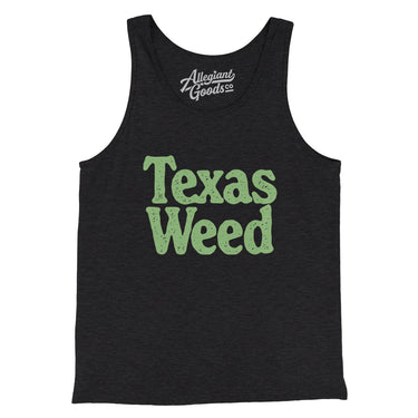 Texas Weed Men/Unisex Tank Top-Charcoal Black TriBlend-Allegiant Goods Co. Vintage Sports Apparel
