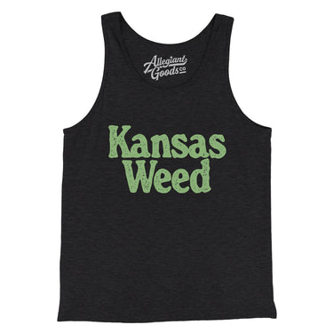 Kansas Weed Men/Unisex Tank Top-Charcoal Black TriBlend-Allegiant Goods Co. Vintage Sports Apparel