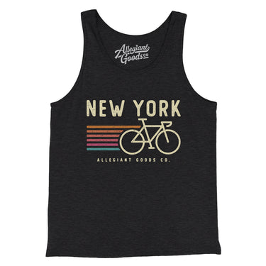 New York Cycling Men/Unisex Tank Top-Charcoal Black TriBlend-Allegiant Goods Co. Vintage Sports Apparel