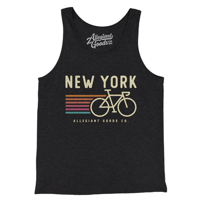 New York Cycling Men/Unisex Tank Top-Charcoal Black TriBlend-Allegiant Goods Co. Vintage Sports Apparel