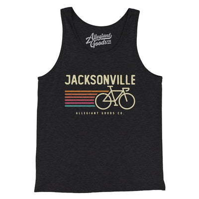 Jacksonville Cycling Men/Unisex Tank Top-Charcoal Black TriBlend-Allegiant Goods Co. Vintage Sports Apparel