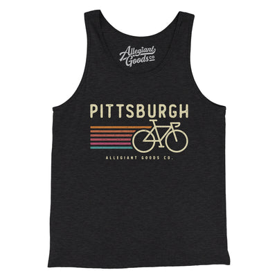 Pittsburgh Cycling Men/Unisex Tank Top-Charcoal Black TriBlend-Allegiant Goods Co. Vintage Sports Apparel