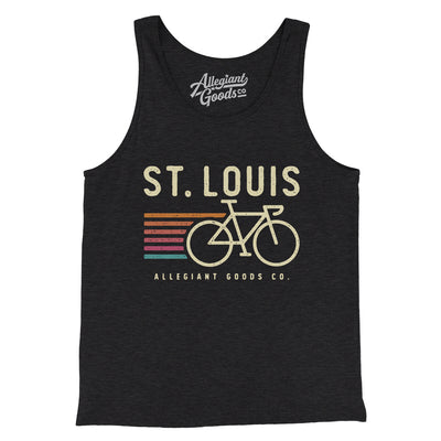 St. Louis Cycling Men/Unisex Tank Top-Charcoal Black TriBlend-Allegiant Goods Co. Vintage Sports Apparel