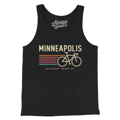 Minneapolis Cycling Men/Unisex Tank Top-Charcoal Black TriBlend-Allegiant Goods Co. Vintage Sports Apparel