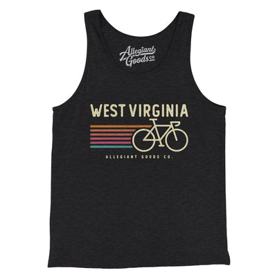 West Virginia Cycling Men/Unisex Tank Top-Charcoal Black TriBlend-Allegiant Goods Co. Vintage Sports Apparel