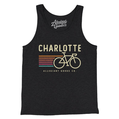 Charlotte Cycling Men/Unisex Tank Top-Charcoal Black TriBlend-Allegiant Goods Co. Vintage Sports Apparel