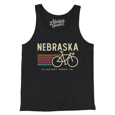 Nebraska Cycling Men/Unisex Tank Top-Charcoal Black TriBlend-Allegiant Goods Co. Vintage Sports Apparel