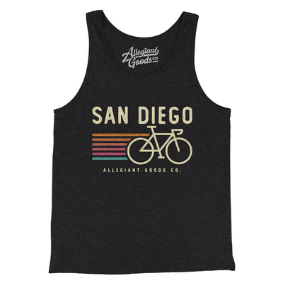 San Diego Cycling Men/Unisex Tank Top-Charcoal Black TriBlend-Allegiant Goods Co. Vintage Sports Apparel