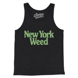 New York Weed Men/Unisex Tank Top-Charcoal Black TriBlend-Allegiant Goods Co. Vintage Sports Apparel