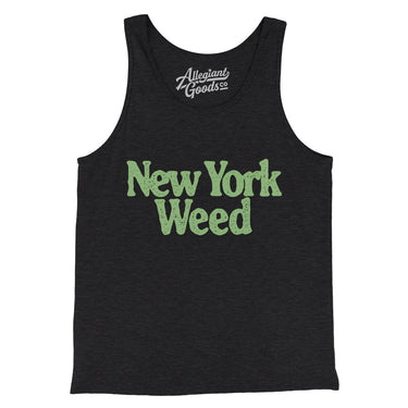 New York Weed Men/Unisex Tank Top-Charcoal Black TriBlend-Allegiant Goods Co. Vintage Sports Apparel