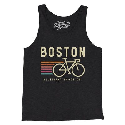 Boston Cycling Men/Unisex Tank Top-Charcoal Black TriBlend-Allegiant Goods Co. Vintage Sports Apparel