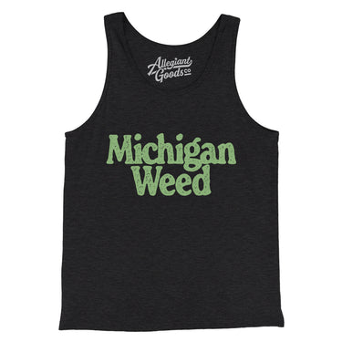 Michigan Weed Men/Unisex Tank Top-Charcoal Black TriBlend-Allegiant Goods Co. Vintage Sports Apparel