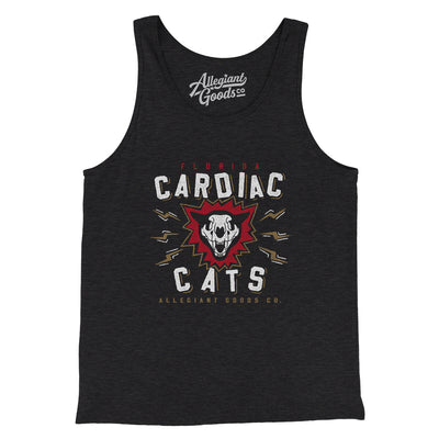 Florida Cardiac Cats Men/Unisex Tank Top-Charcoal Black TriBlend-Allegiant Goods Co. Vintage Sports Apparel