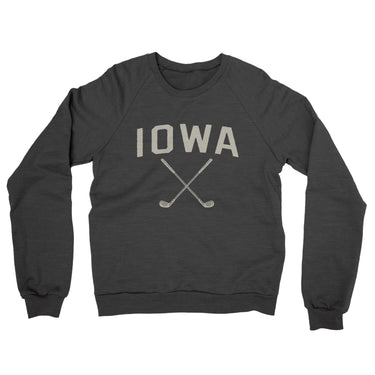 Iowa Golf Midweight French Terry Crewneck Sweatshirt-Charcoal Heather-Allegiant Goods Co. Vintage Sports Apparel