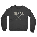 Texas Golf Midweight French Terry Crewneck Sweatshirt-Charcoal Heather-Allegiant Goods Co. Vintage Sports Apparel