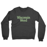 Wisconsin Weed Midweight French Terry Crewneck Sweatshirt-Charcoal Heather-Allegiant Goods Co. Vintage Sports Apparel