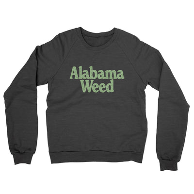 Alabama Weed Midweight French Terry Crewneck Sweatshirt-Charcoal Heather-Allegiant Goods Co. Vintage Sports Apparel