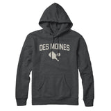 Des Moines Pickleball Hoodie-Charcoal Heather-Allegiant Goods Co. Vintage Sports Apparel