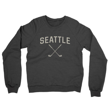 Seattle Golf Midweight French Terry Crewneck Sweatshirt-Charcoal Heather-Allegiant Goods Co. Vintage Sports Apparel