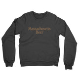 Massachusetts Beer Midweight French Terry Crewneck Sweatshirt-Charcoal Heather-Allegiant Goods Co. Vintage Sports Apparel