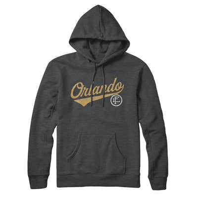 Orlando Vintage Script Hoodie-Charcoal Heather-Allegiant Goods Co. Vintage Sports Apparel