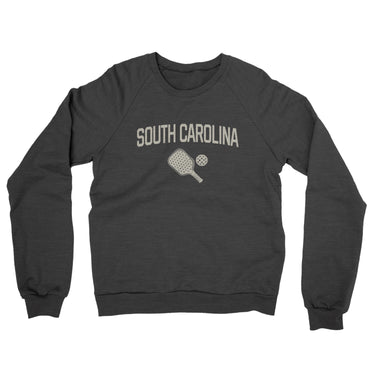 South Carolina Pickleball Midweight French Terry Crewneck Sweatshirt-Charcoal Heather-Allegiant Goods Co. Vintage Sports Apparel
