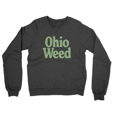 Ohio Weed Midweight French Terry Crewneck Sweatshirt-Charcoal Heather-Allegiant Goods Co. Vintage Sports Apparel