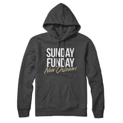 Sunday Funday New Orleans Hoodie-Charcoal Heather-Allegiant Goods Co. Vintage Sports Apparel