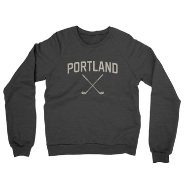 Portland Golf Midweight French Terry Crewneck Sweatshirt-Charcoal Heather-Allegiant Goods Co. Vintage Sports Apparel