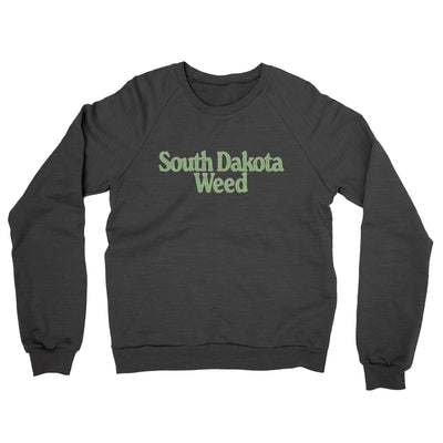 South Dakota Weed Midweight French Terry Crewneck Sweatshirt-Charcoal Heather-Allegiant Goods Co. Vintage Sports Apparel