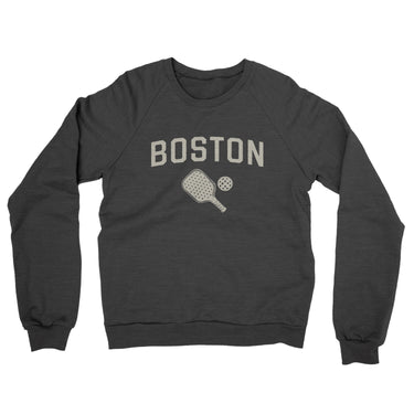 Boston Pickleball Midweight French Terry Crewneck Sweatshirt-Charcoal Heather-Allegiant Goods Co. Vintage Sports Apparel