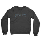 Actually It's Pronounced Oregon Midweight French Terry Crewneck Sweatshirt-Charcoal Heather-Allegiant Goods Co. Vintage Sports Apparel