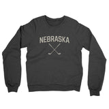 Nebraska Golf Midweight French Terry Crewneck Sweatshirt-Charcoal Heather-Allegiant Goods Co. Vintage Sports Apparel