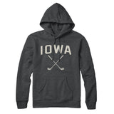 Iowa Golf Hoodie-Charcoal Heather-Allegiant Goods Co. Vintage Sports Apparel