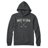 Michigan Golf Hoodie-Charcoal Heather-Allegiant Goods Co. Vintage Sports Apparel