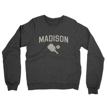 Madison Pickleball Midweight French Terry Crewneck Sweatshirt-Charcoal Heather-Allegiant Goods Co. Vintage Sports Apparel
